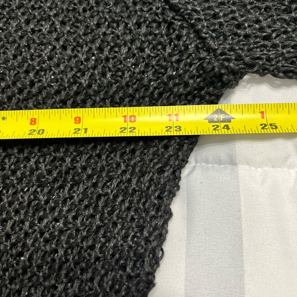 Black Open Weave Linen Cardigan - Picture 5 of 8